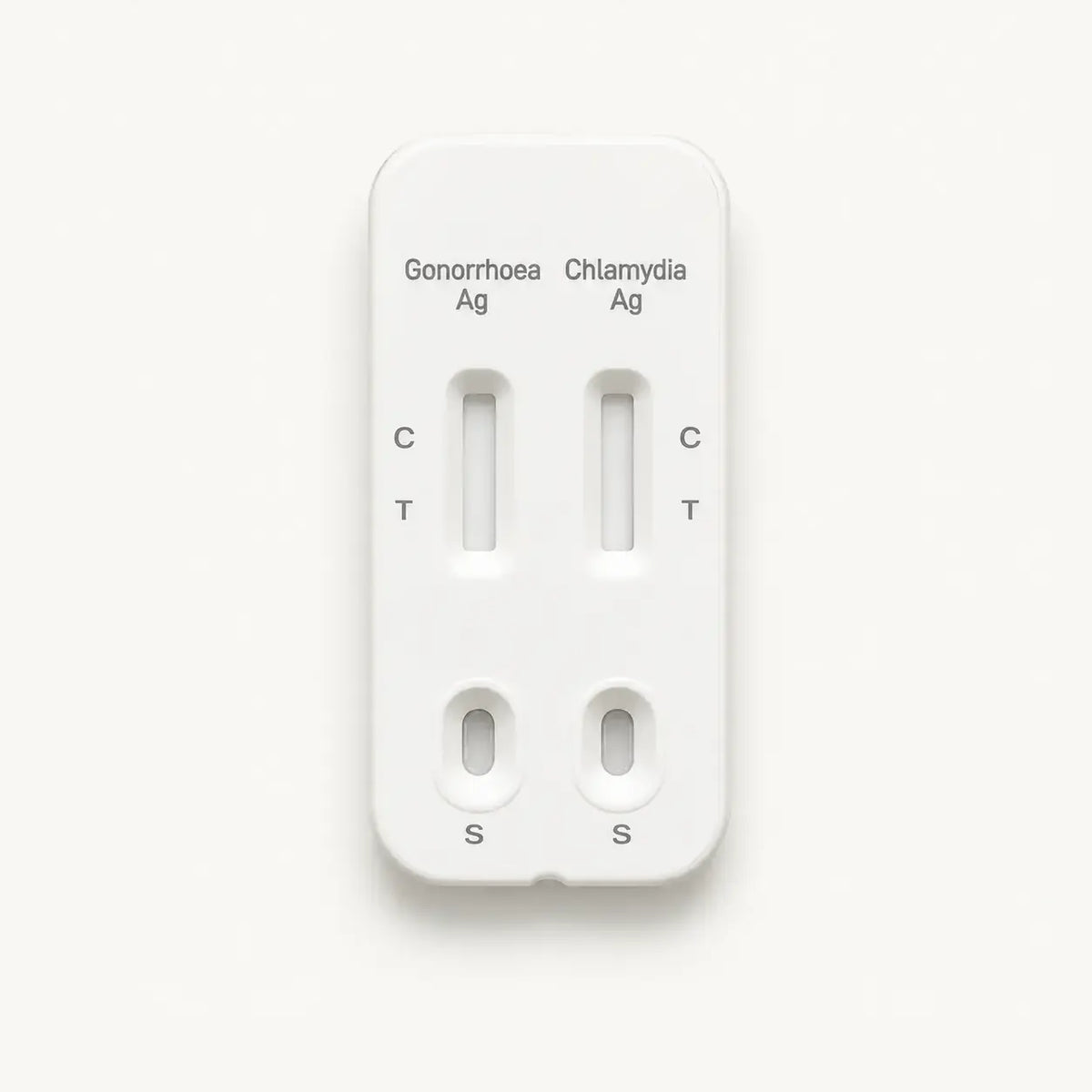 Unused 2-in-1 cassette for Gonorrhoea Ag and Chlamydia Ag screening
