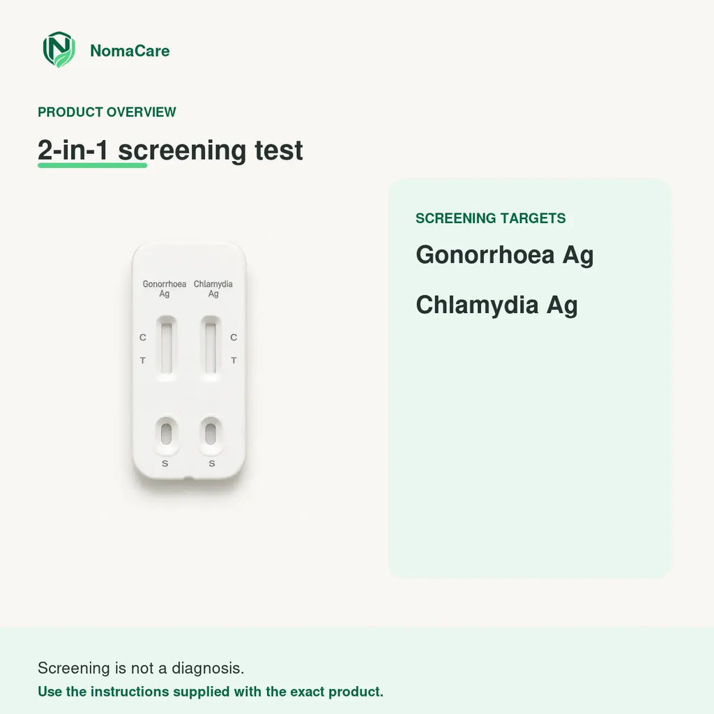 NomaCare 2-in-1 screening targets: Gonorrhoea Ag and Chlamydia Ag