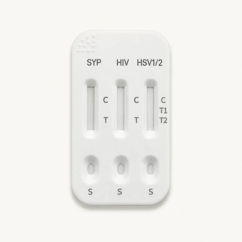 Unused 3-in-1 Syphilis, HIV and HSV 1/2 screening cassette